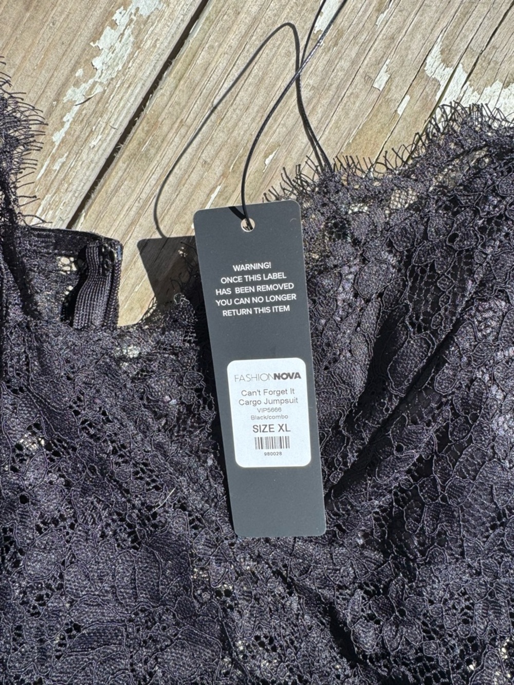 NWT Fashion Nova Lace Cargo Jumpsuit Size XL - Picture 7 of 8